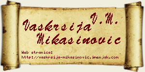 Vaskrsija Mikašinović vizit kartica